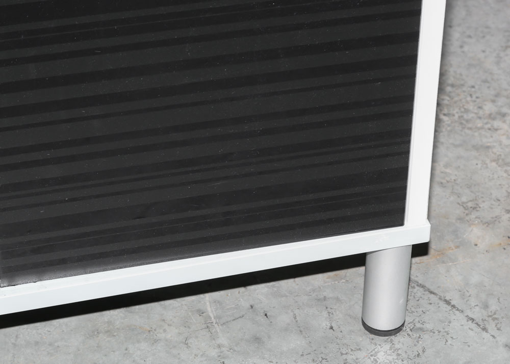 IKEA Effektiv White and Black Laminate Storage Cabinet