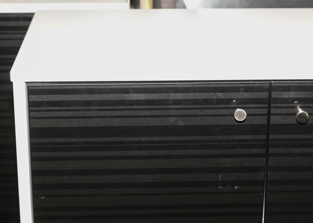 IKEA Effektiv White and Black Laminate Storage Cabinet