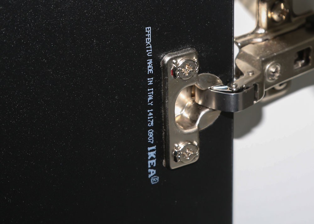 IKEA Effektiv White and Black Laminate Storage Cabinet