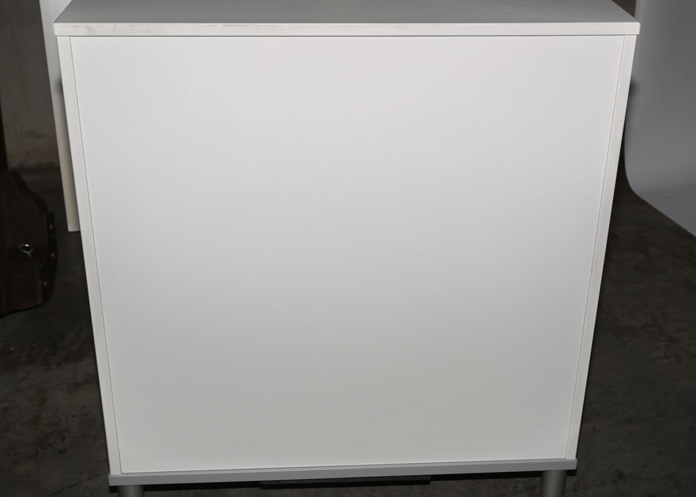 IKEA Effektiv White and Black Laminate Storage Cabinet