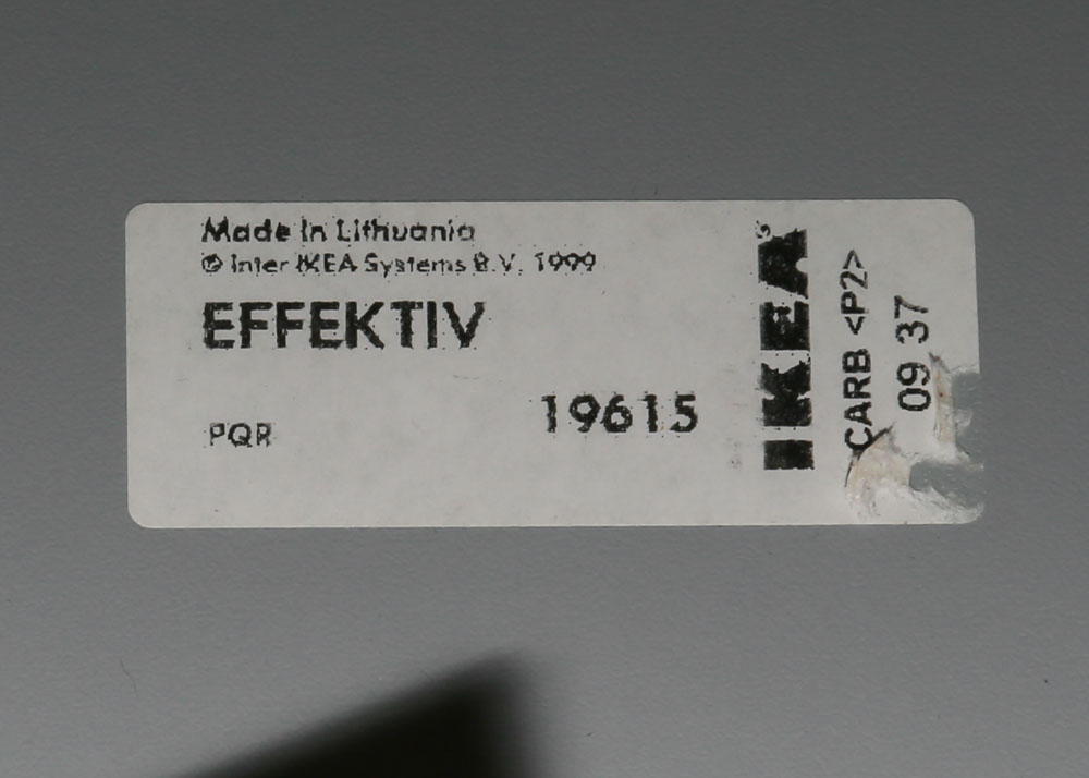 IKEA Effektiv White and Black Laminate Storage Cabinet