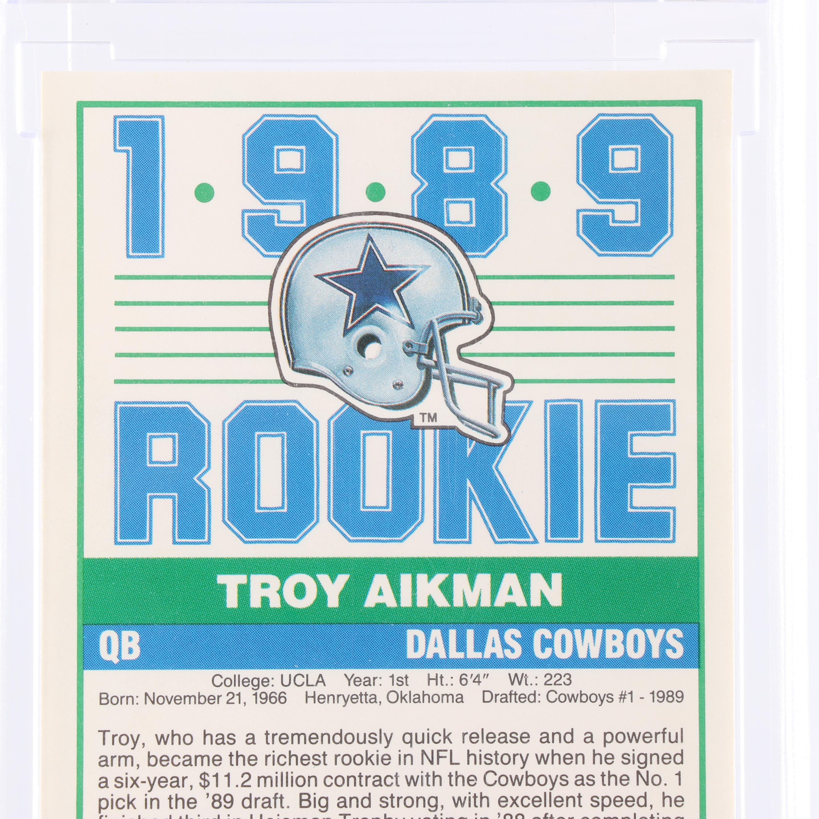 Troy Aikman 1989 Score #270 Rookie Card BCCG Graded Mint 10