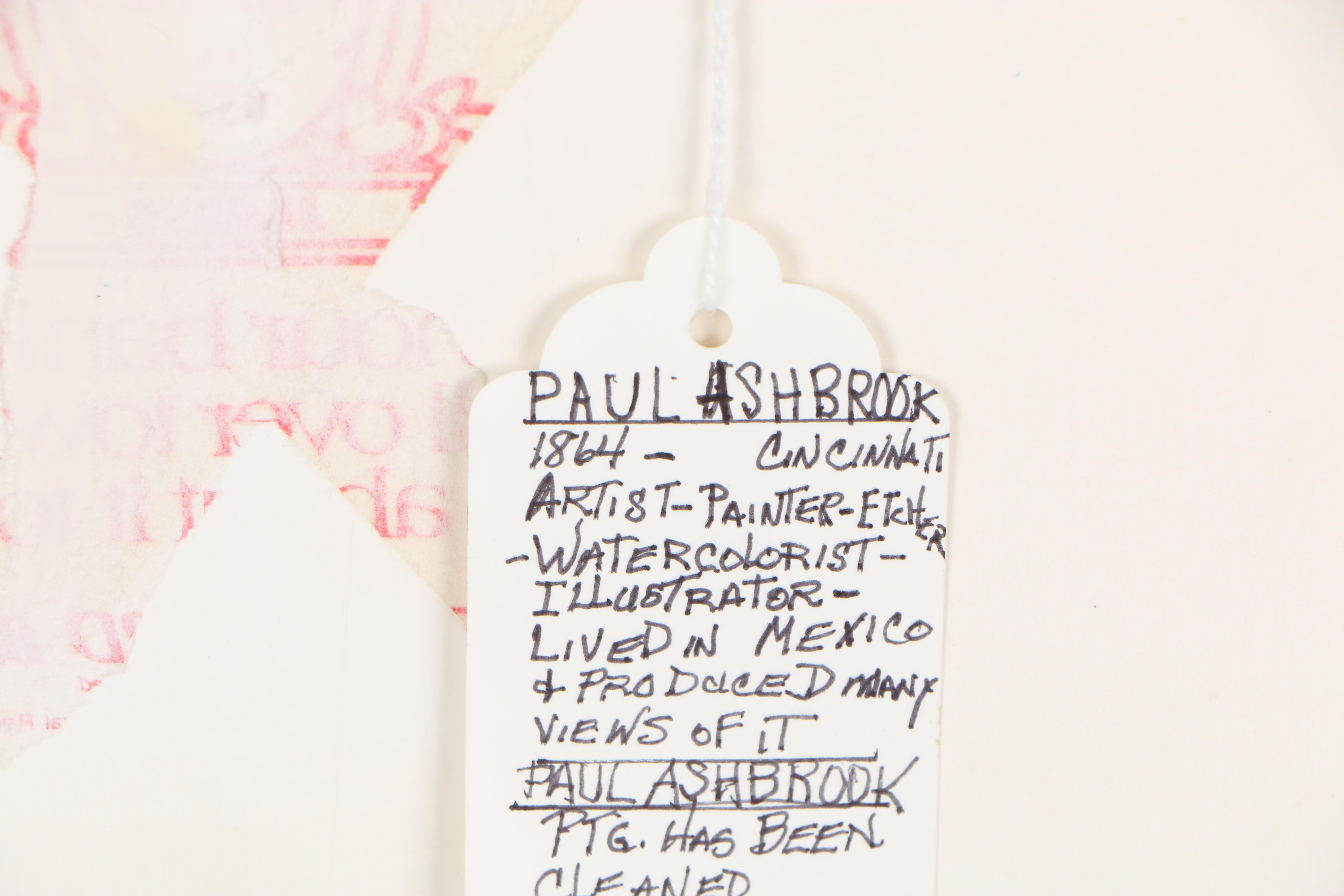 Paul Ashbrook Mid Century Oil Painting on Canvas Board