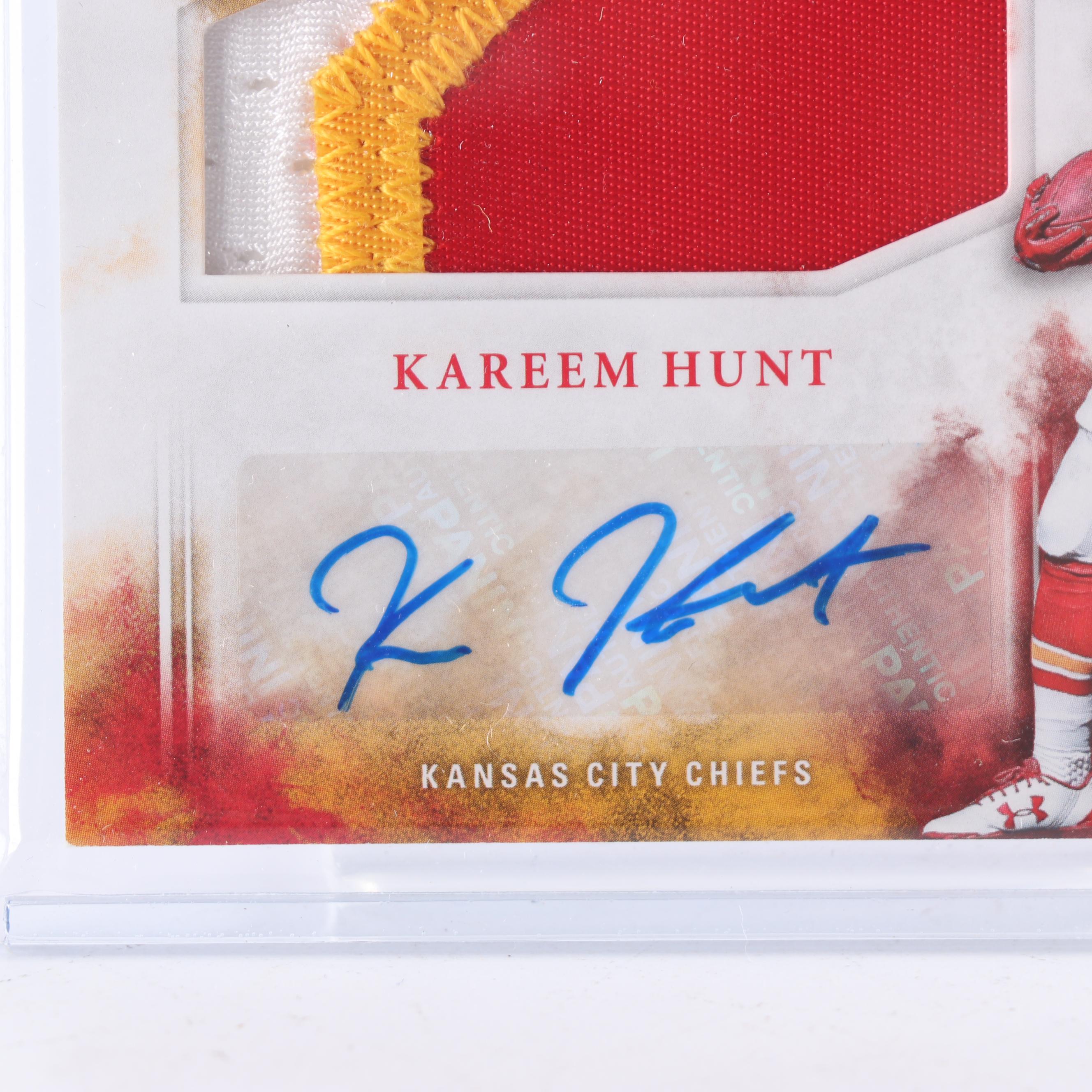 Kareem Hunt 2017 Panini Origins Rookie Card with Patch and Autograph