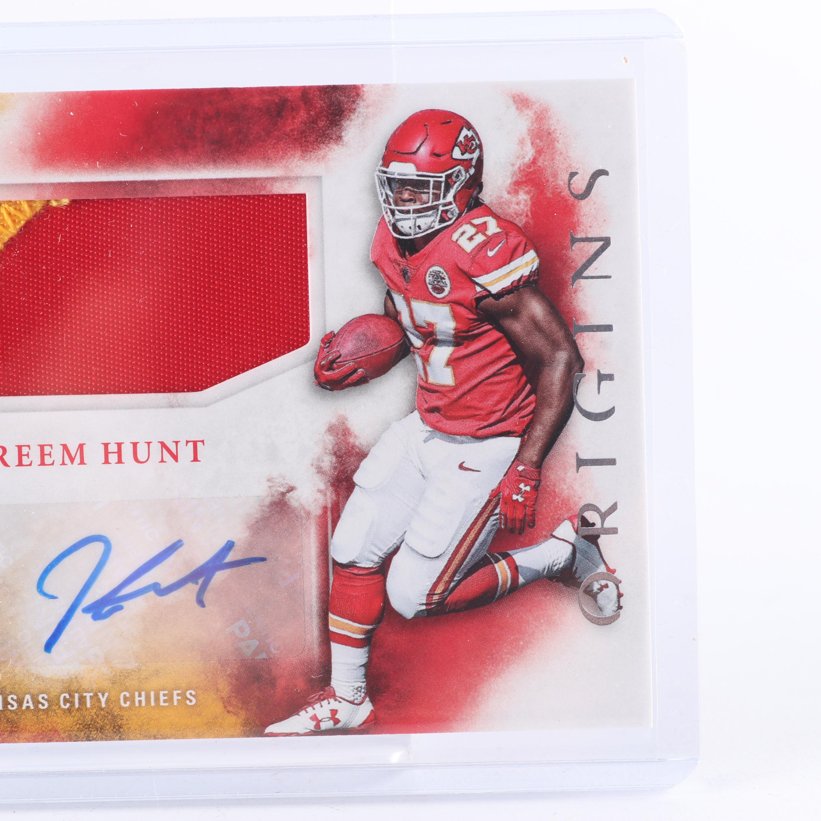 Kareem Hunt 2017 Panini Origins Rookie Card with Patch and Autograph
