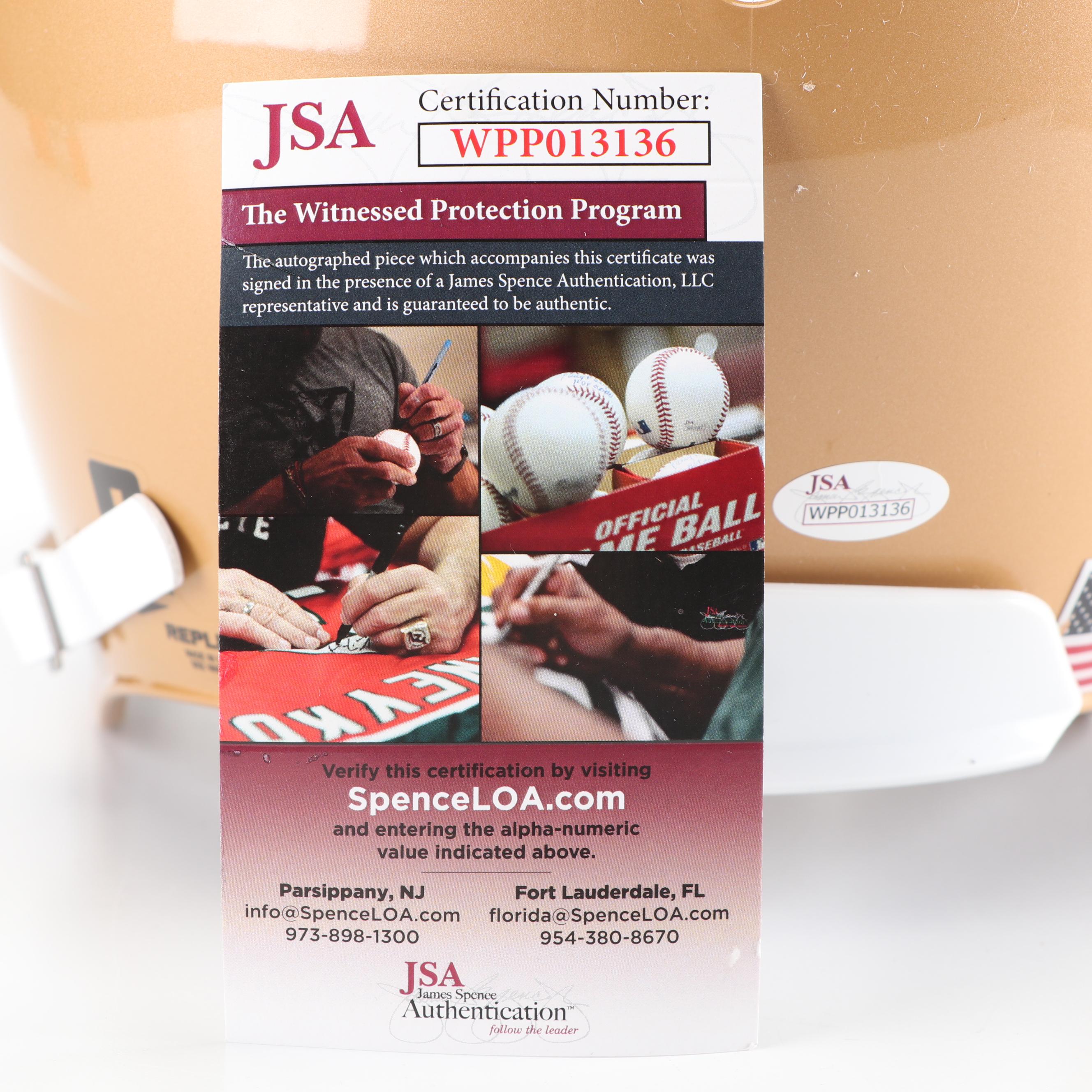 Rudy Ruettiger Autographed Replica Helmet with "The Sack" Play Diagram - JSA COA