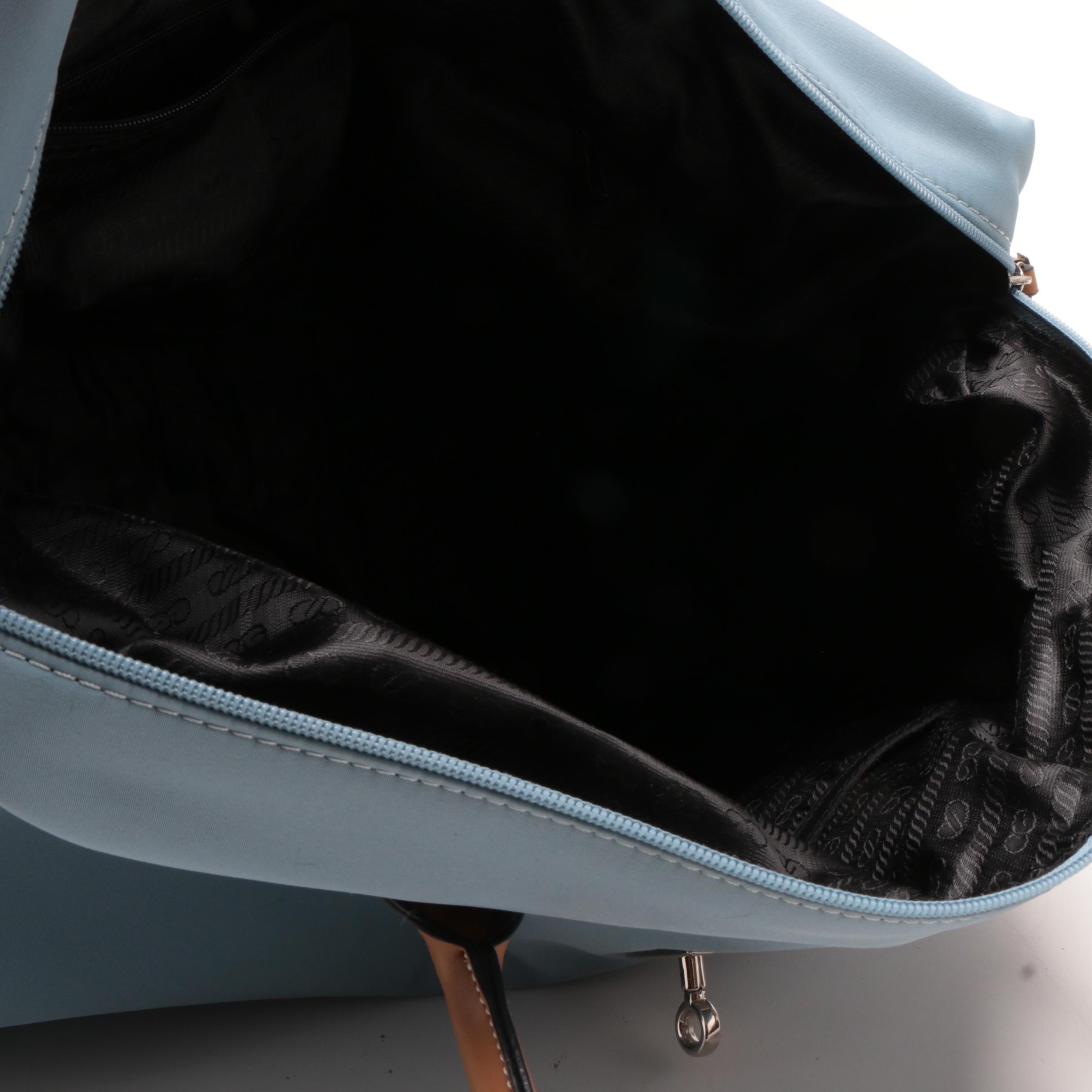 Red, Blue and Pink Nylon Tote Bags with Detachable Shoulder Straps