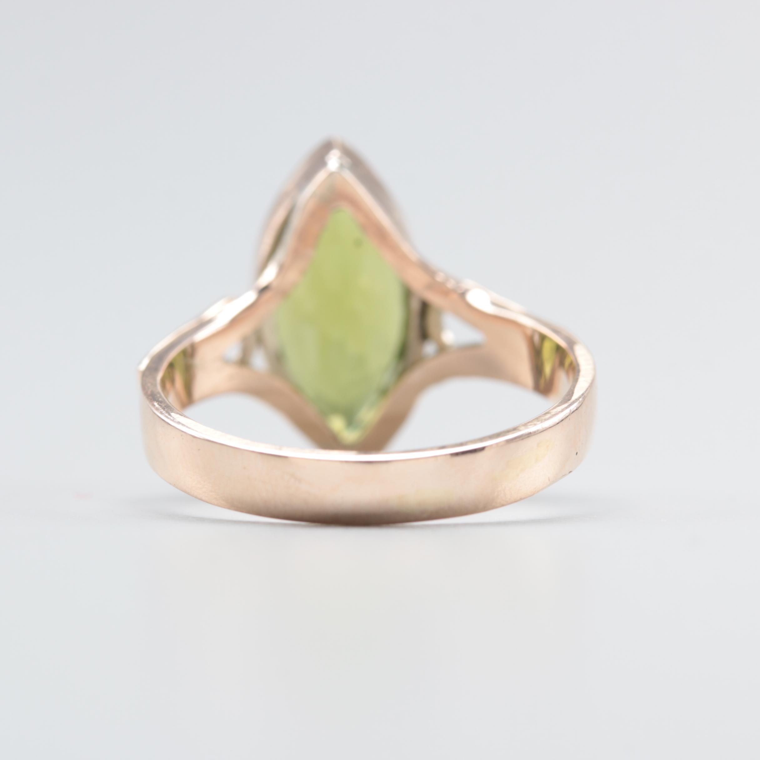 10K Yellow Gold Peridot Ring