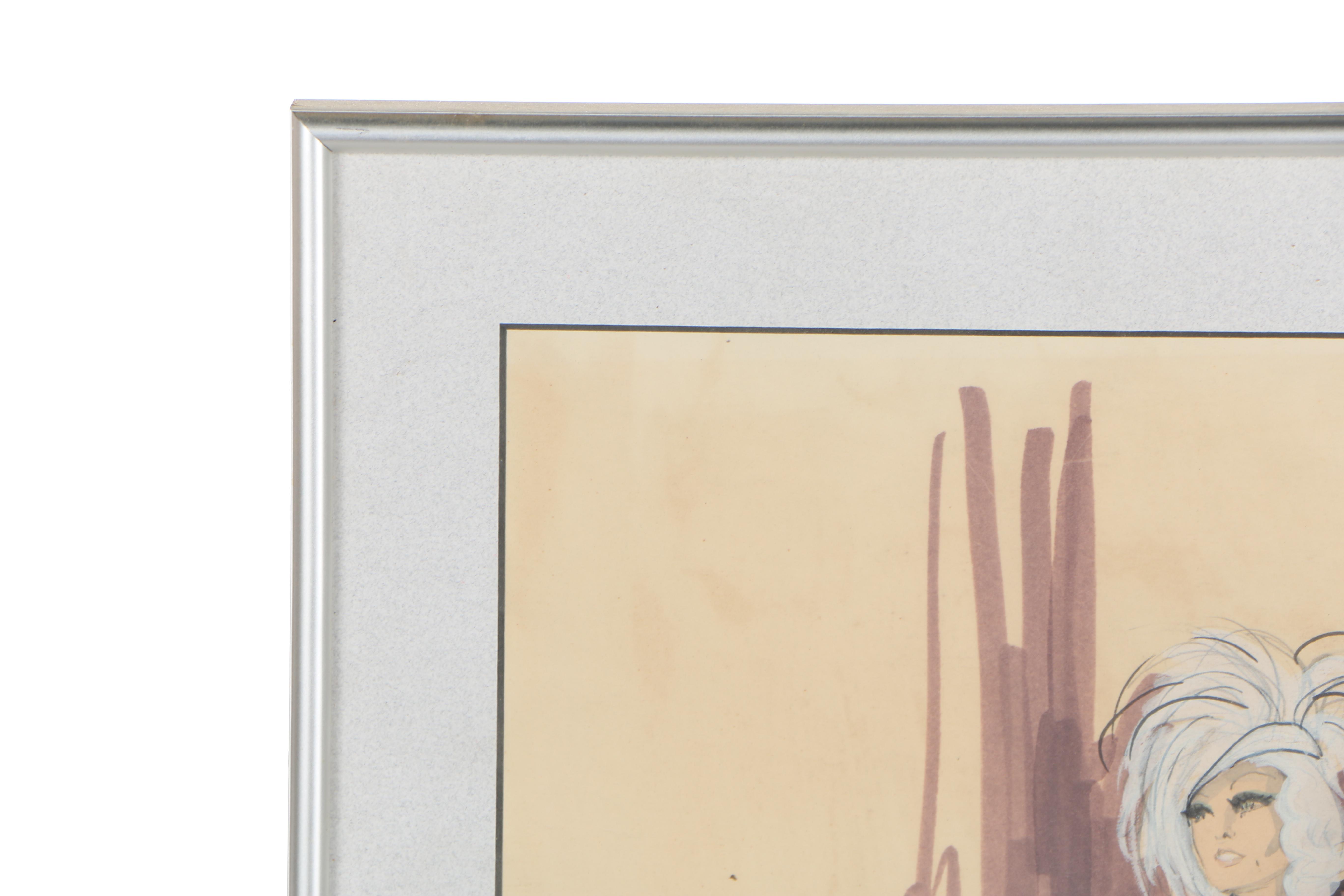 Edith Head Fashion Sketch "Carroll Baker as 'Harlow'"