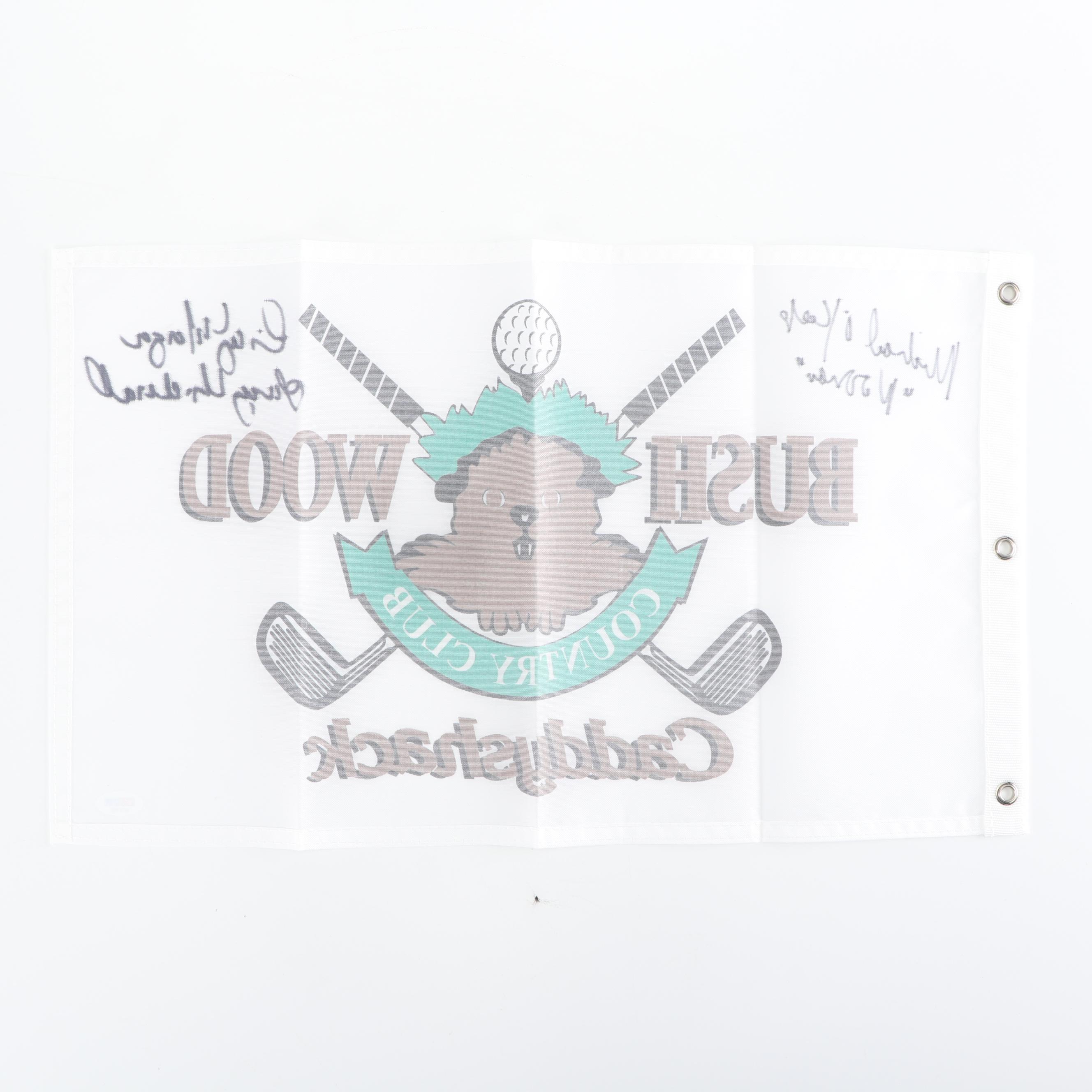 Michael O'Keefe and Cindy Morgan Autographed "Caddyshack" Flag - PSA/DNA COA