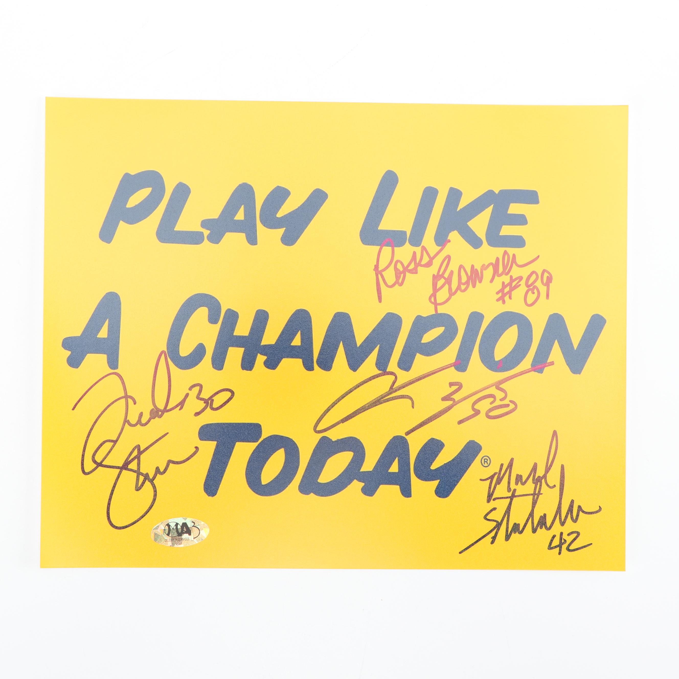 Autographed "Play Like A Champion Today" Notre Dame Football Poster