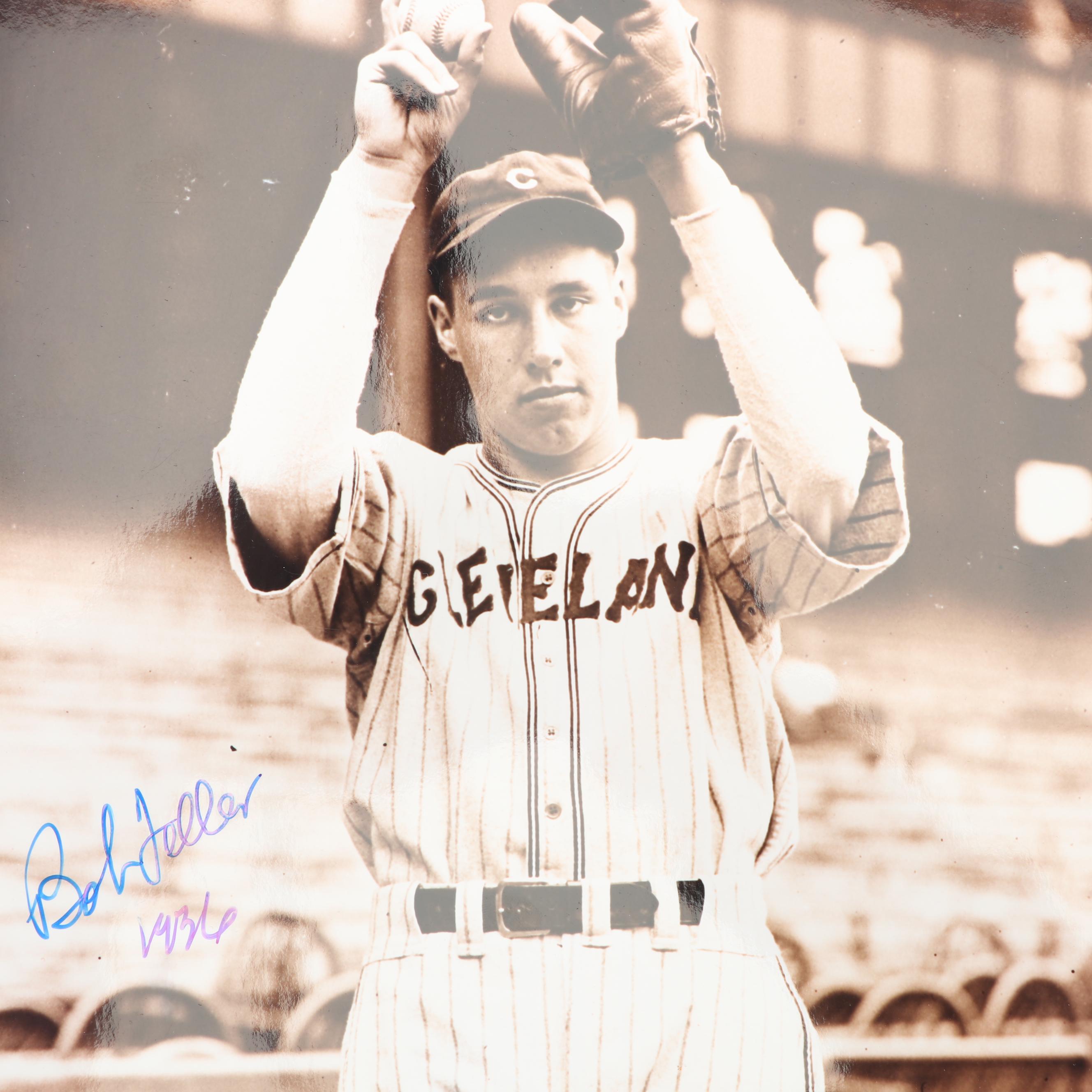 Bob Feller Autographed Sepia Tone Photographs