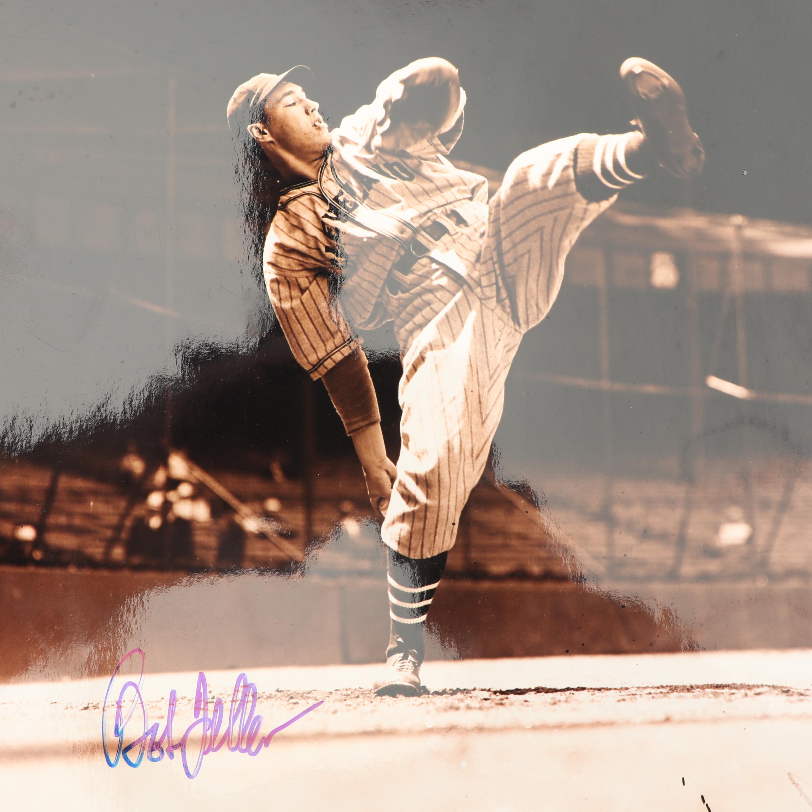 Bob Feller Autographed Sepia Tone Photographs