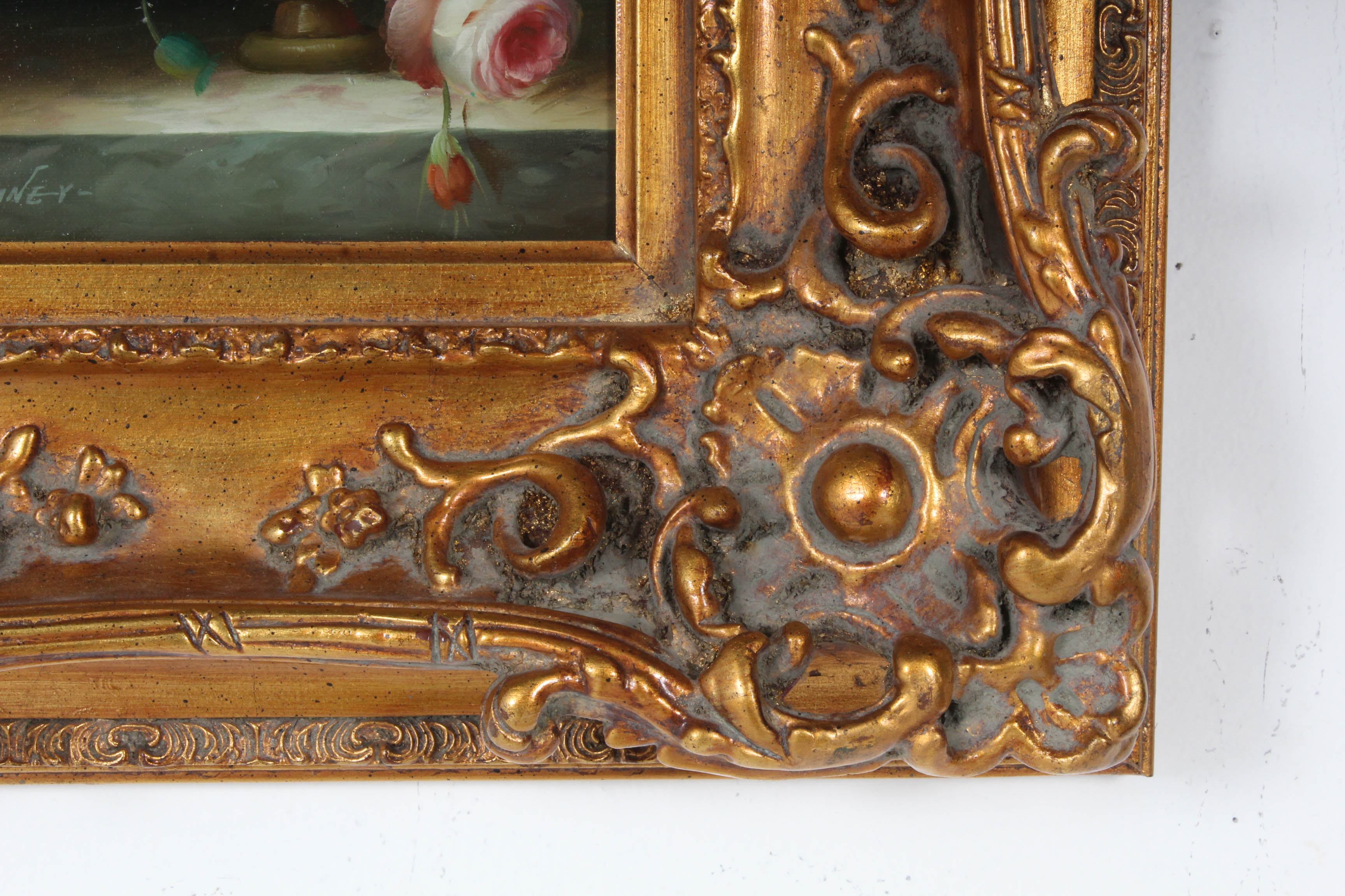 Carl Romney Flower Still Life Oil Painting