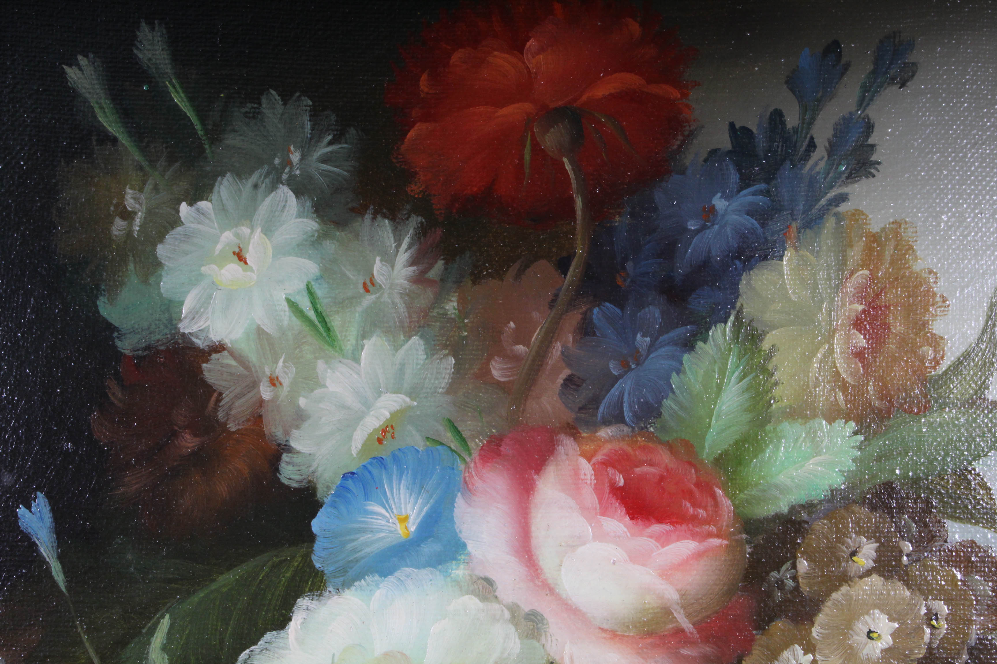 Carl Romney Flower Still Life Oil Painting