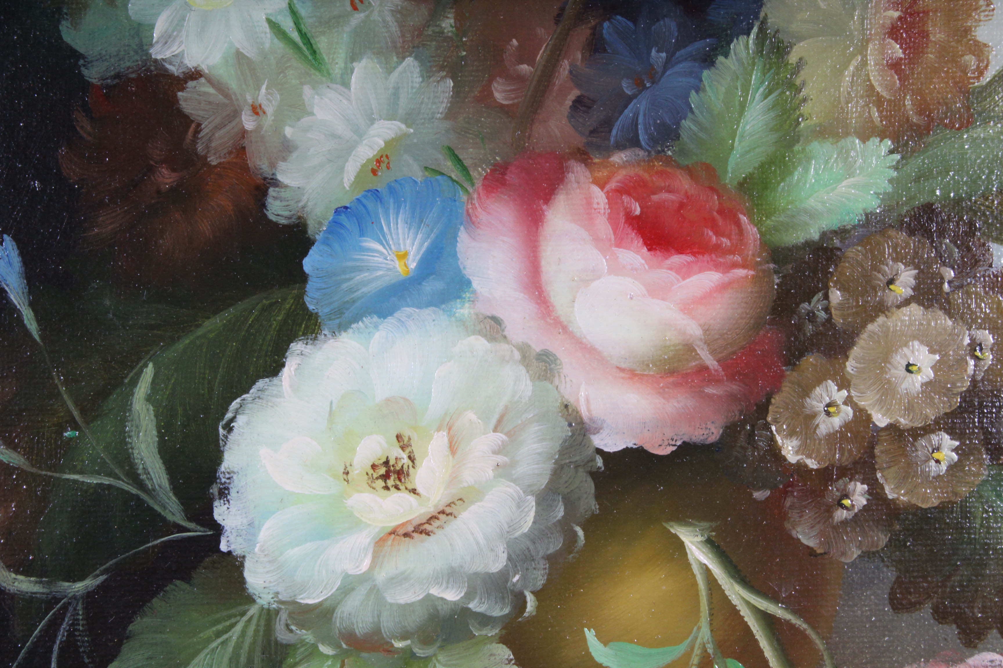 Carl Romney Flower Still Life Oil Painting