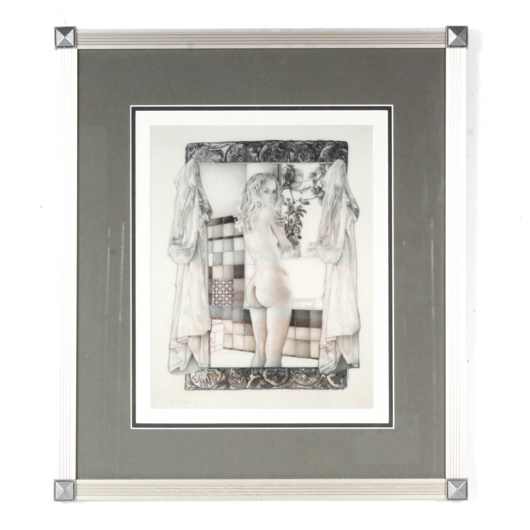 Dennis Corrigan Etching of Nude Woman