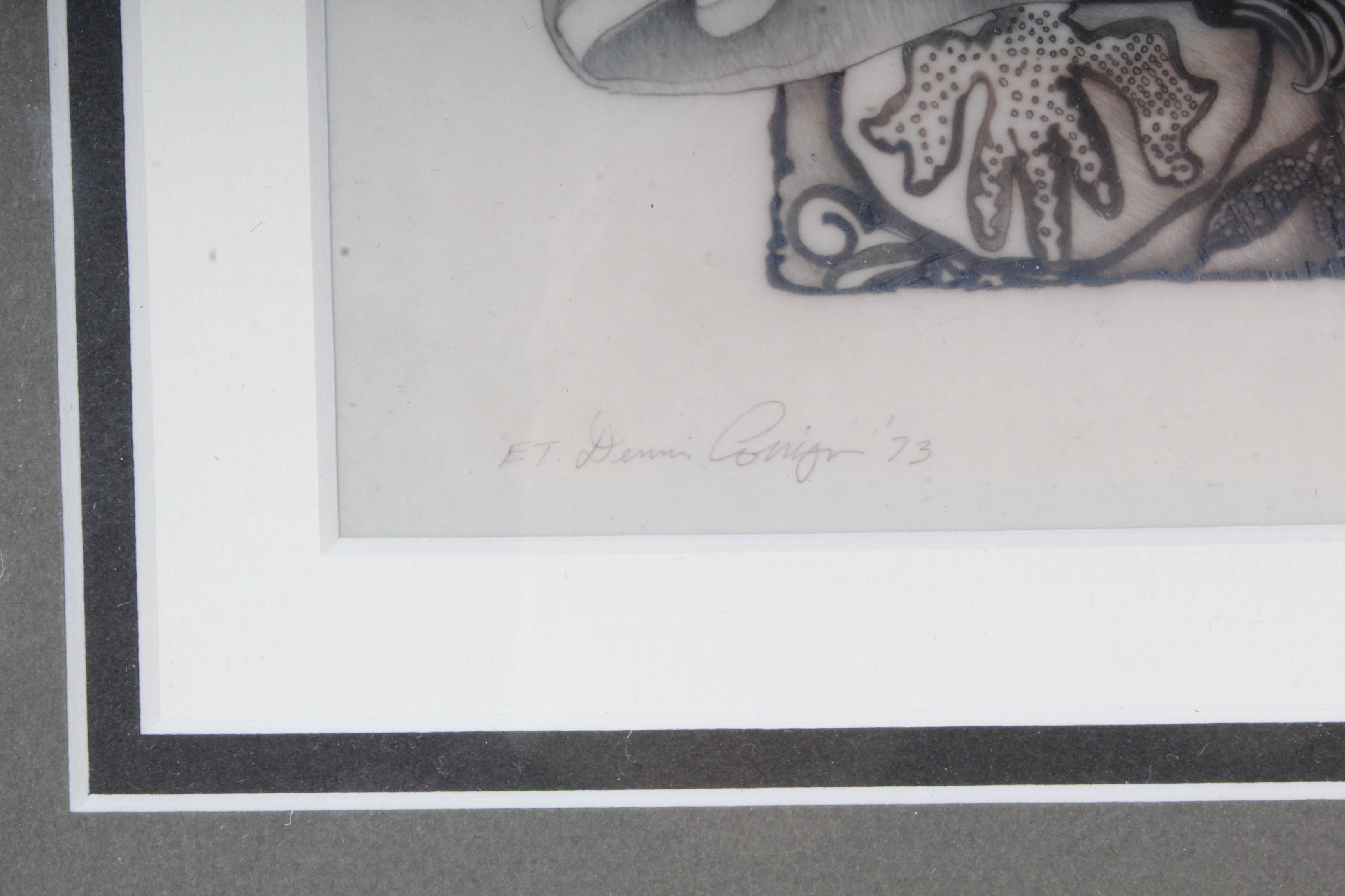 Dennis Corrigan Etching of Nude Woman