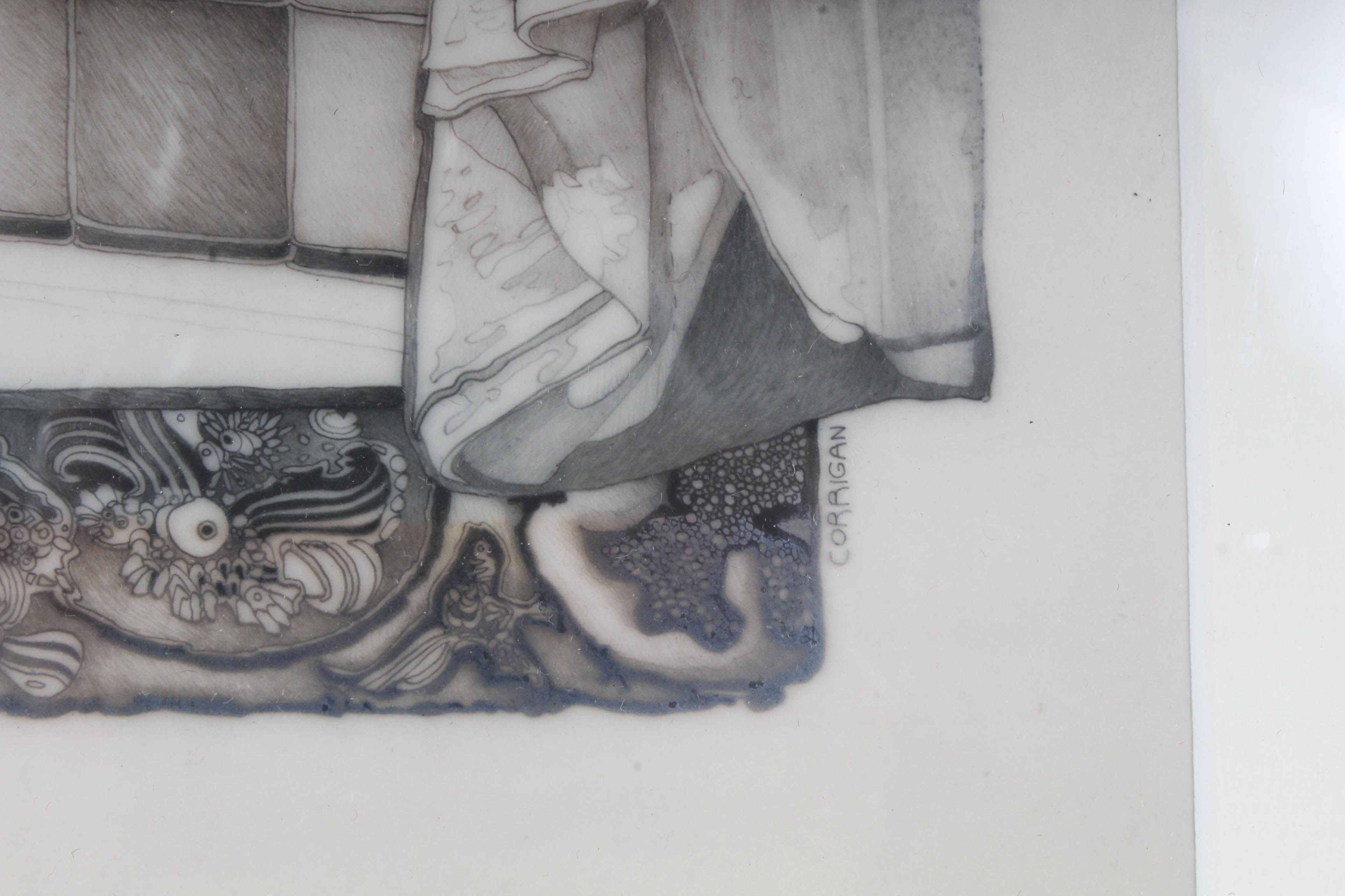 Dennis Corrigan Etching of Nude Woman