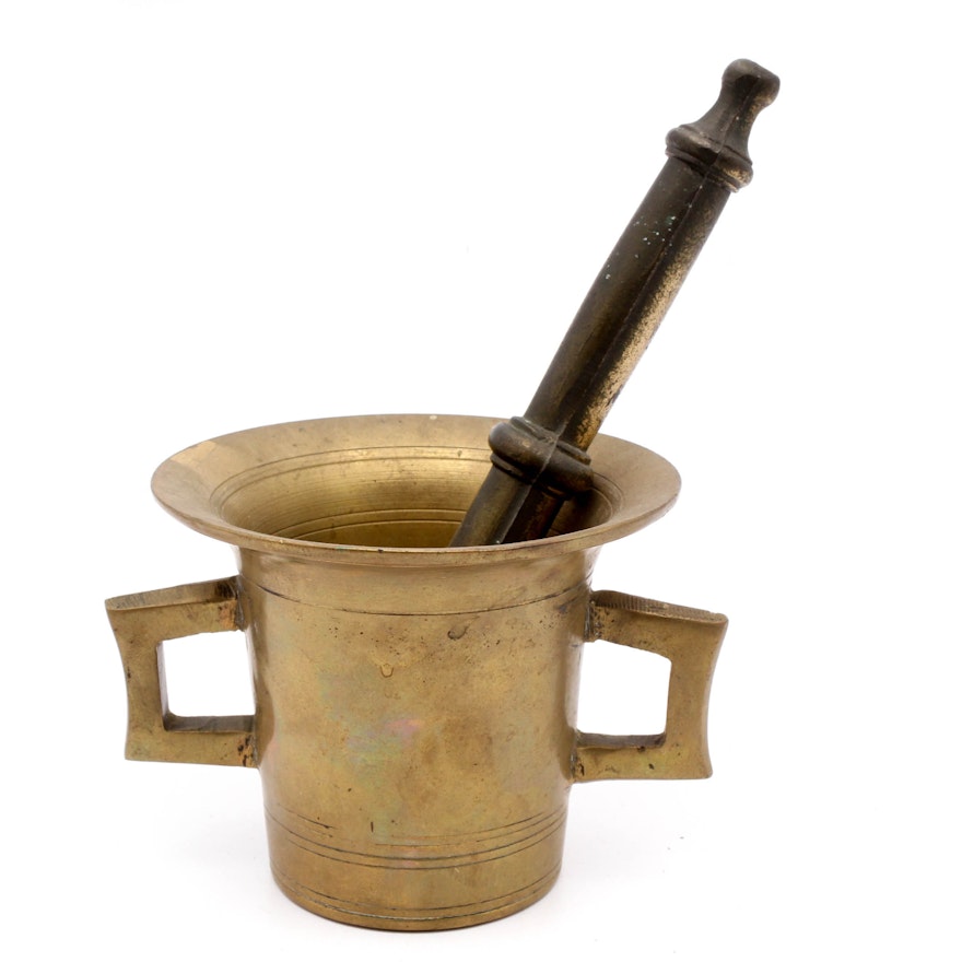 Brass Mortar and Pestle