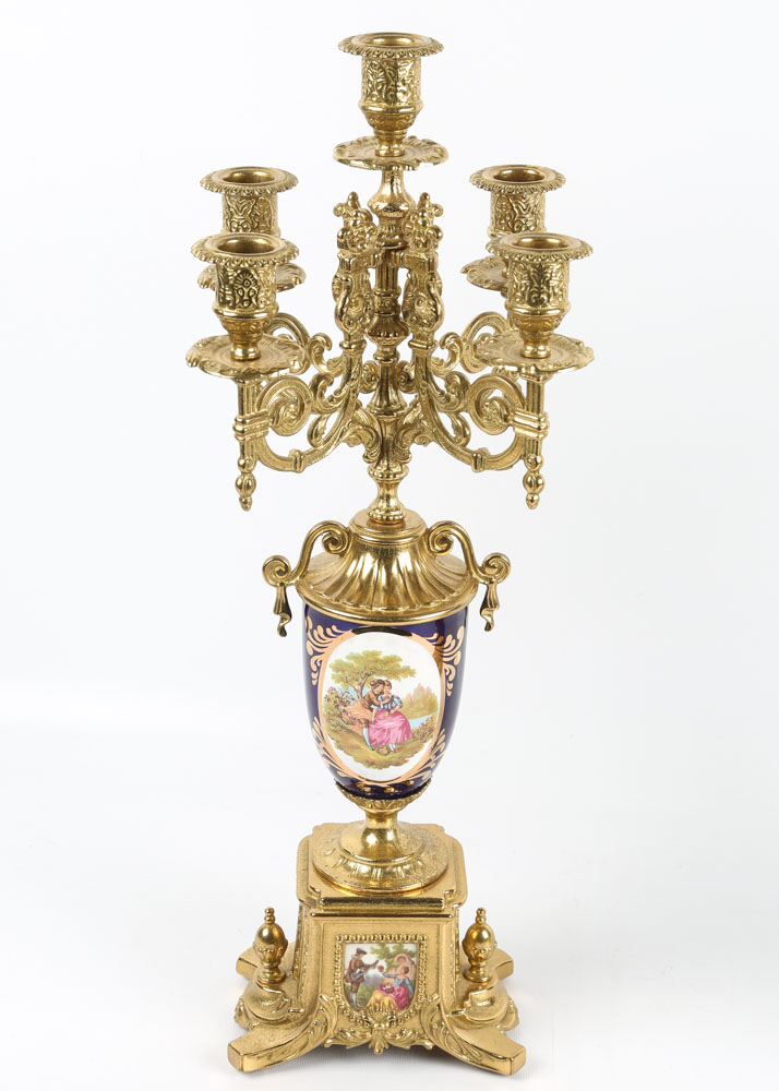 Brevettato Italian Garniture Imperial Clock Set