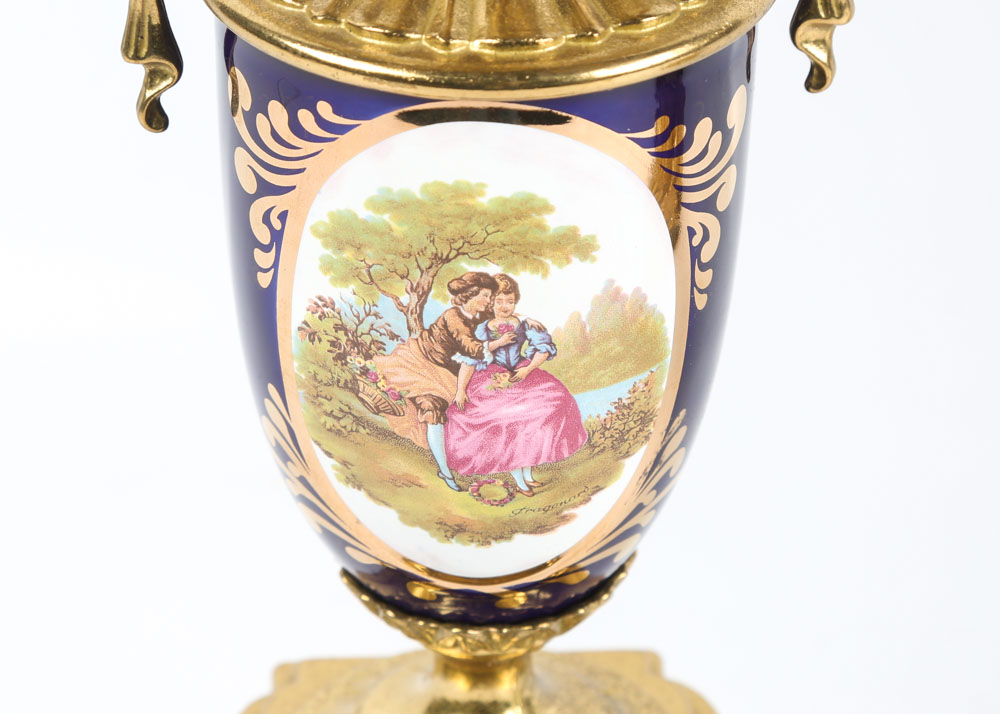 Brevettato Italian Garniture Imperial Clock Set