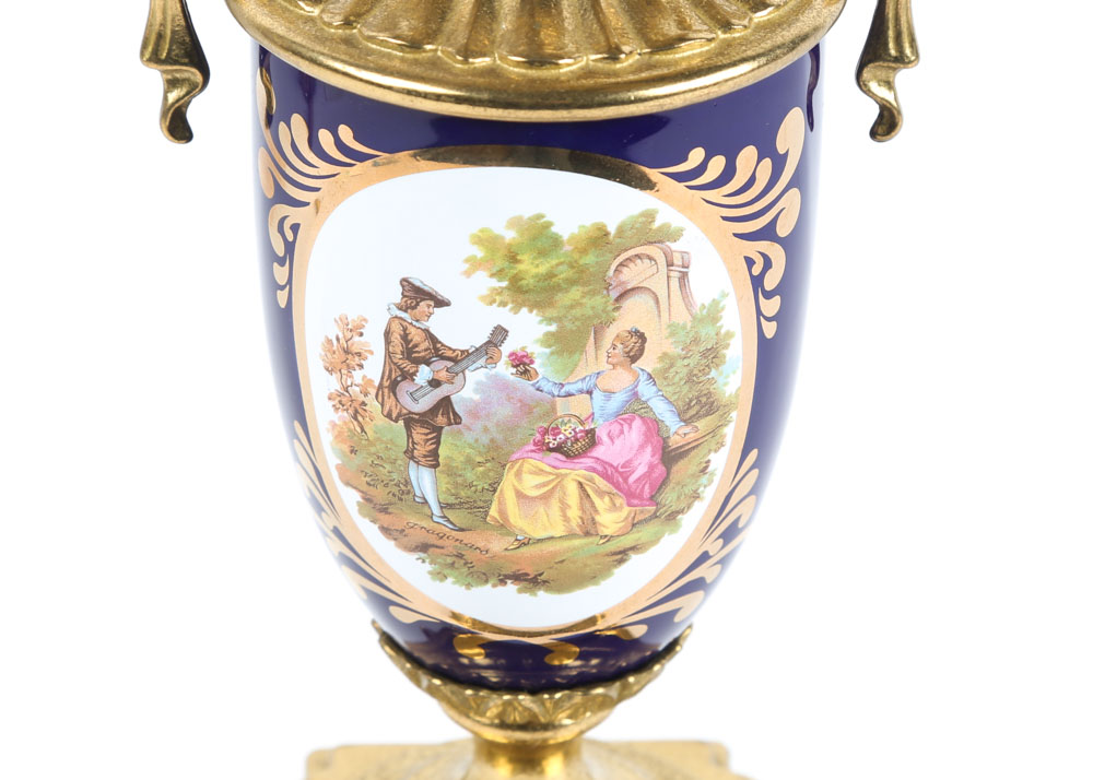 Brevettato Italian Garniture Imperial Clock Set