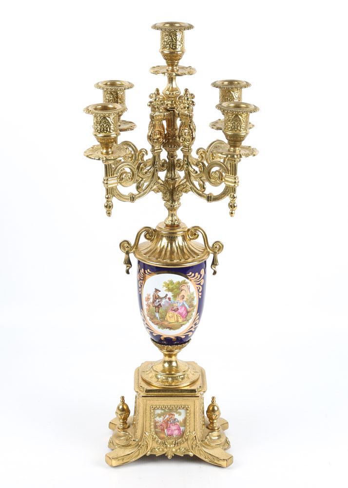 Brevettato Italian Garniture Imperial Clock Set