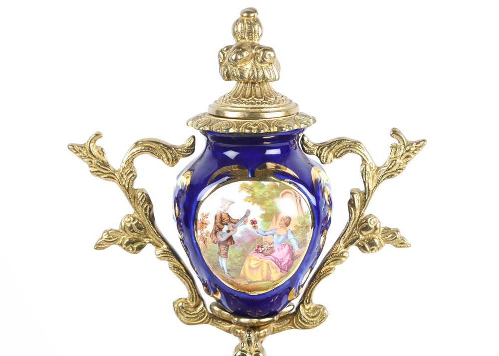 Brevettato Italian Garniture Imperial Clock Set