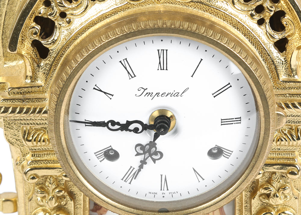 Brevettato Italian Garniture Imperial Clock Set