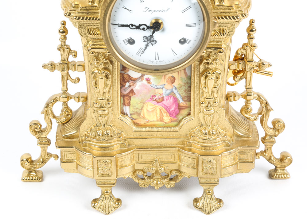 Brevettato Italian Garniture Imperial Clock Set