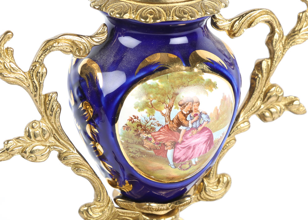 Brevettato Italian Garniture Imperial Clock Set