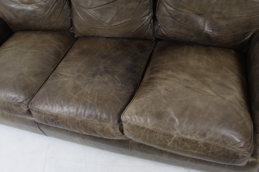 Hancock & Moore Olive Leather Sofa