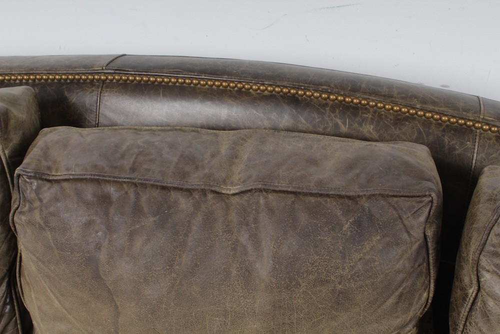 Hancock & Moore Olive Leather Sofa