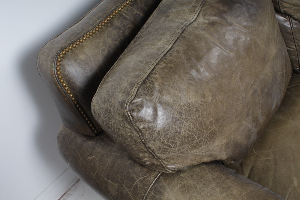 Hancock & Moore Olive Leather Sofa