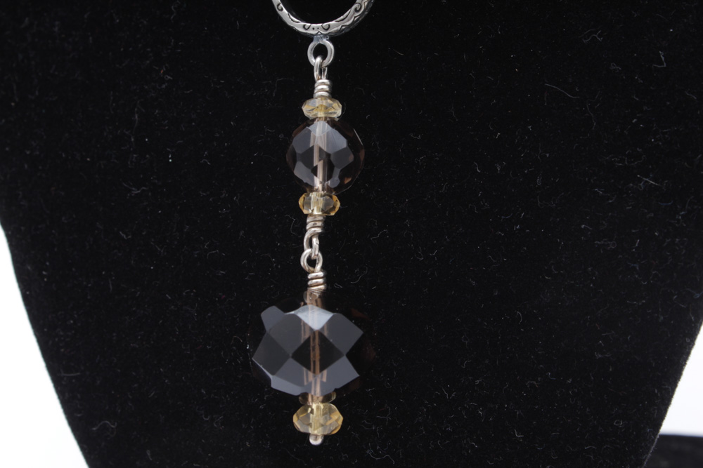 Silpada Sterling Silver Citrine and Smoky Quartz Necklace