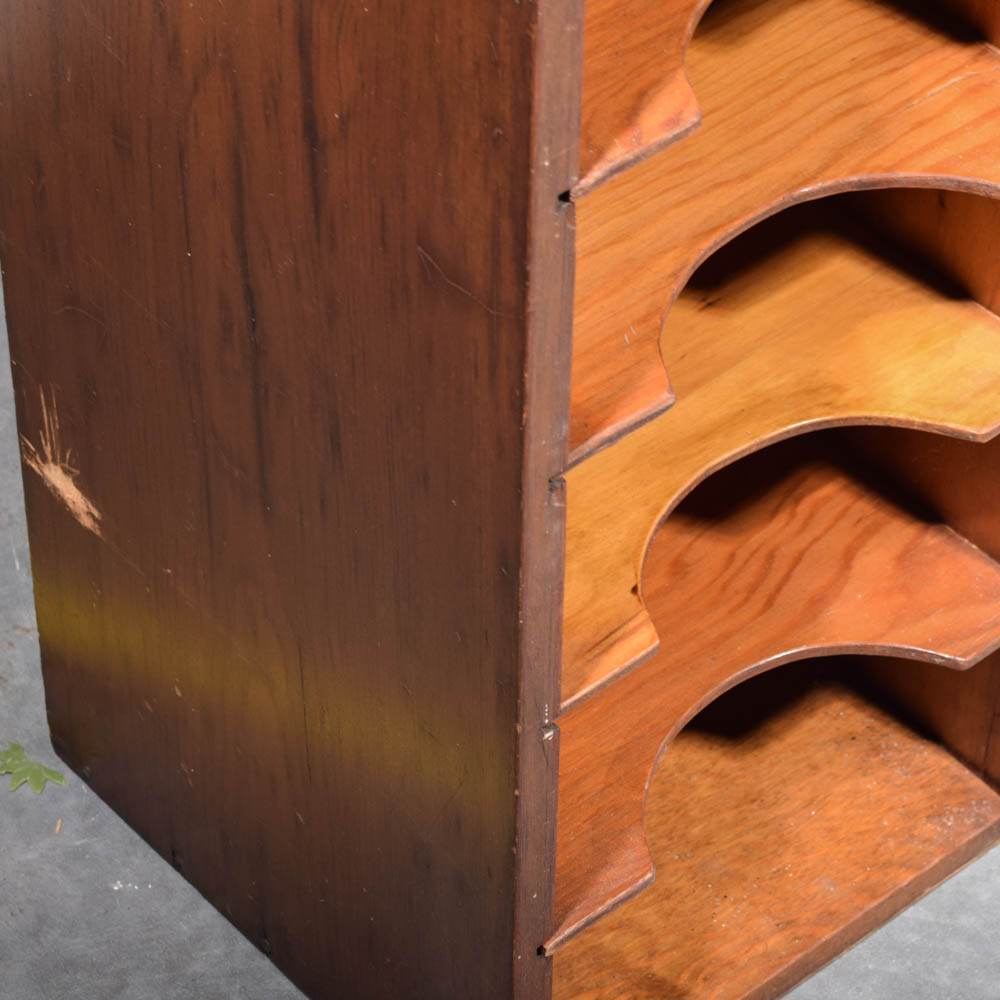 Vintage Pine Office Filing Unit