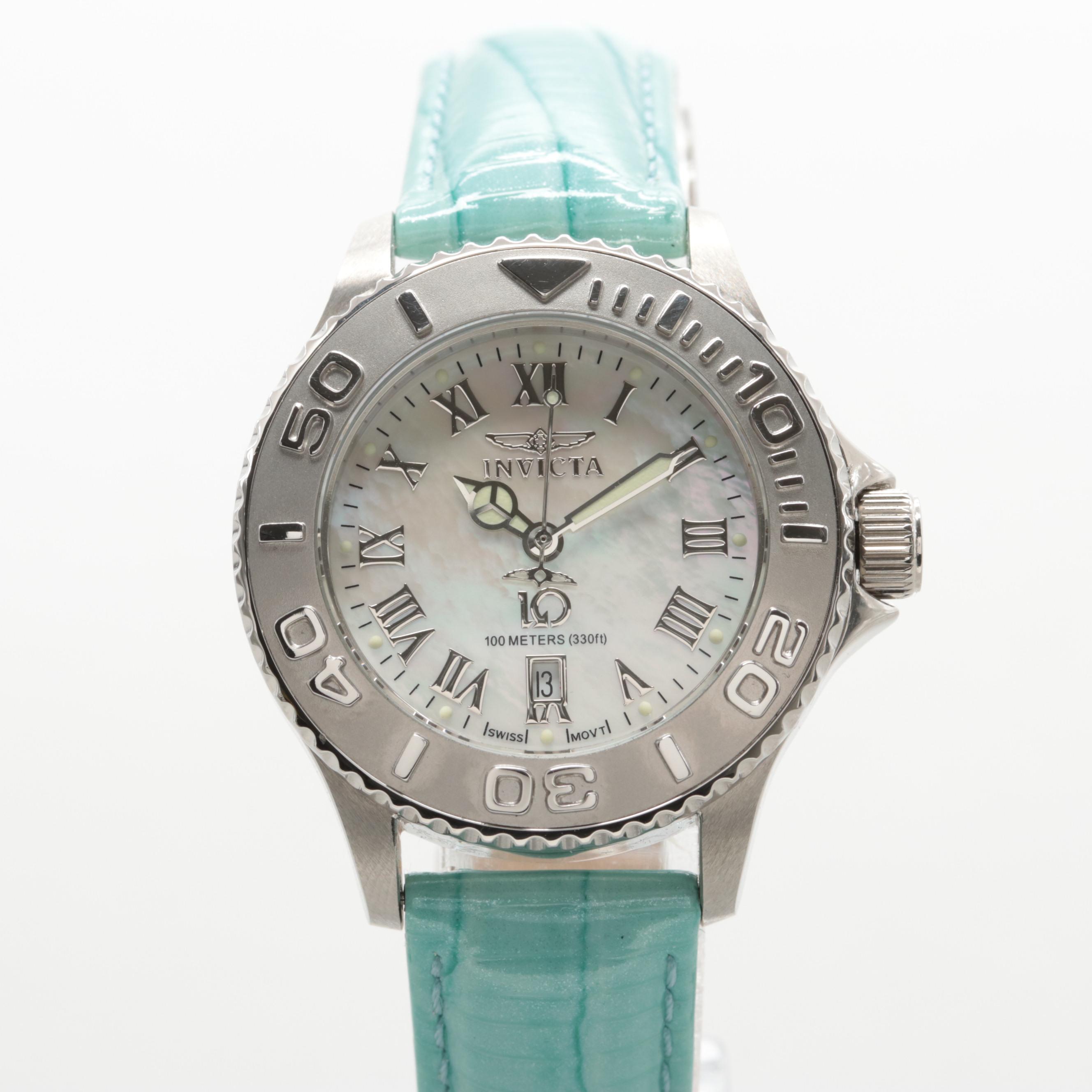 Invicta "Wildflower" Stainless Steel Watch With Mother of Pearl Dial