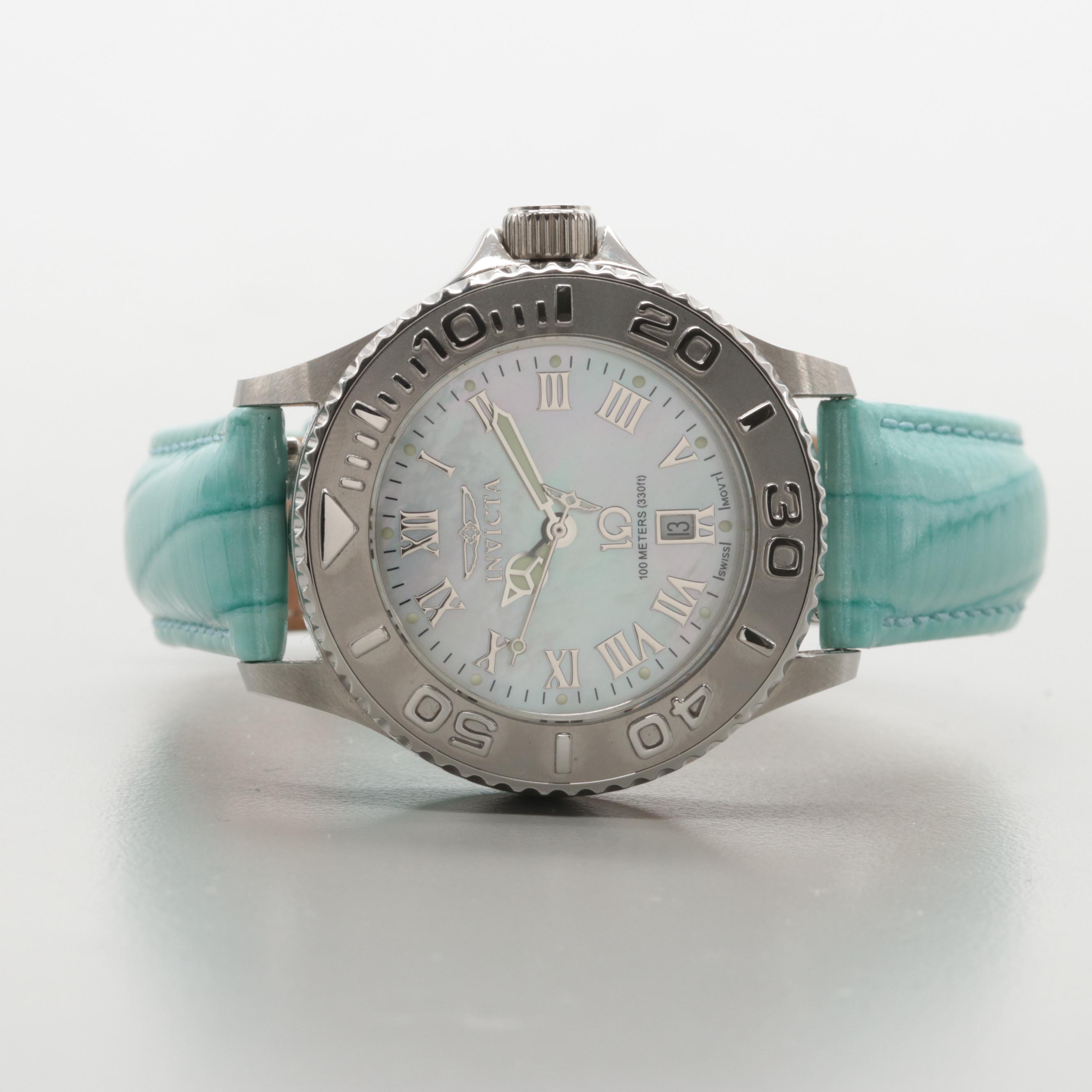Invicta "Wildflower" Stainless Steel Watch With Mother of Pearl Dial