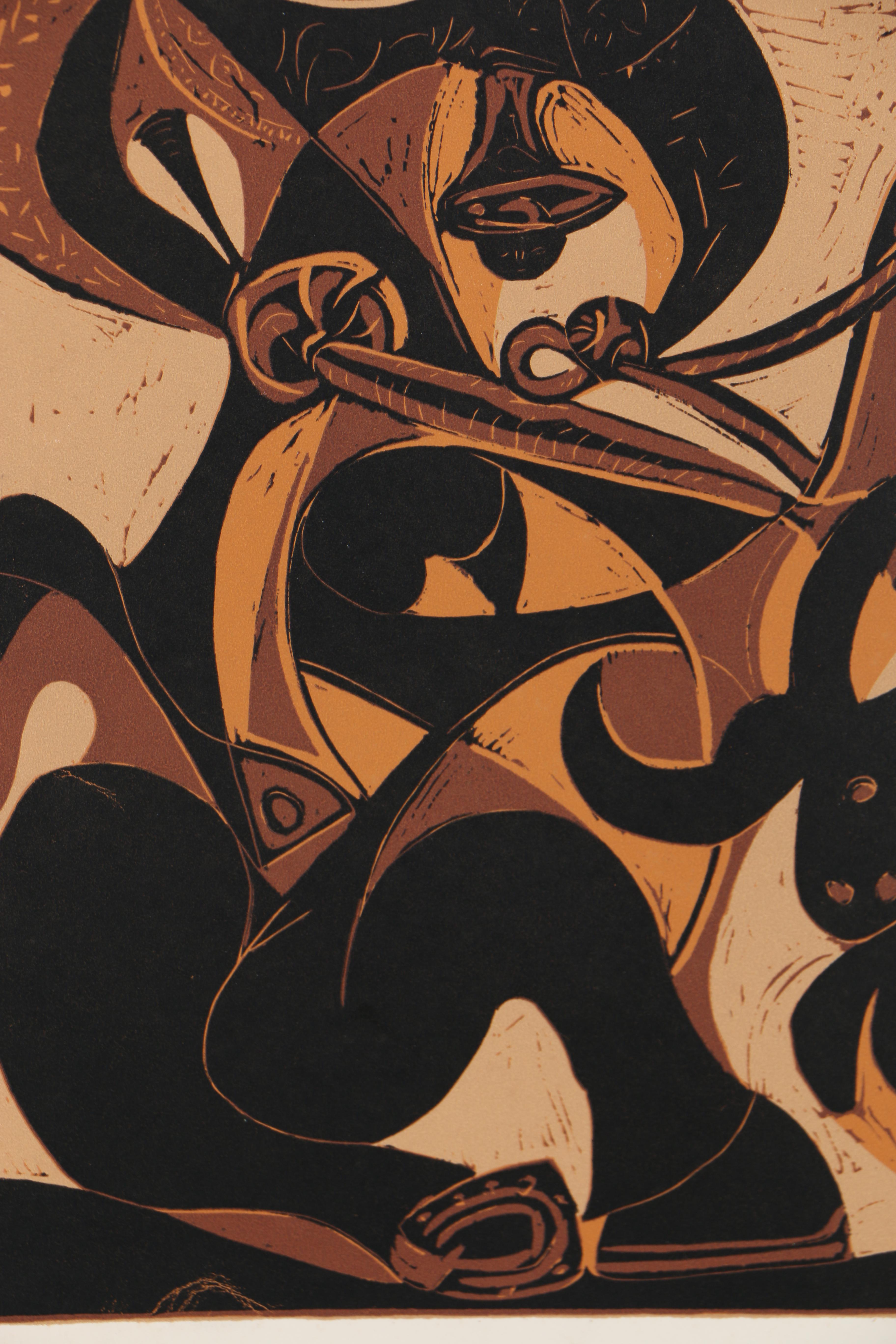 Pablo Picasso 1962 Linocut "Picador Goading Bull"