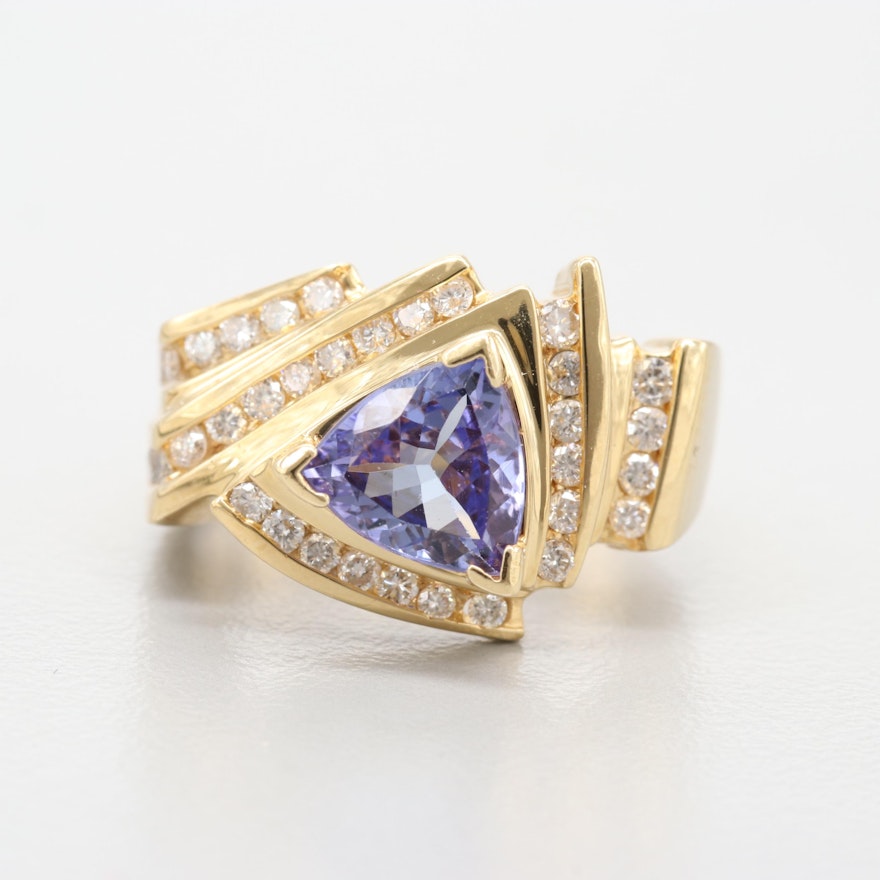 Le Vian 18K Yellow Gold Tanzanite and Diamond Ring