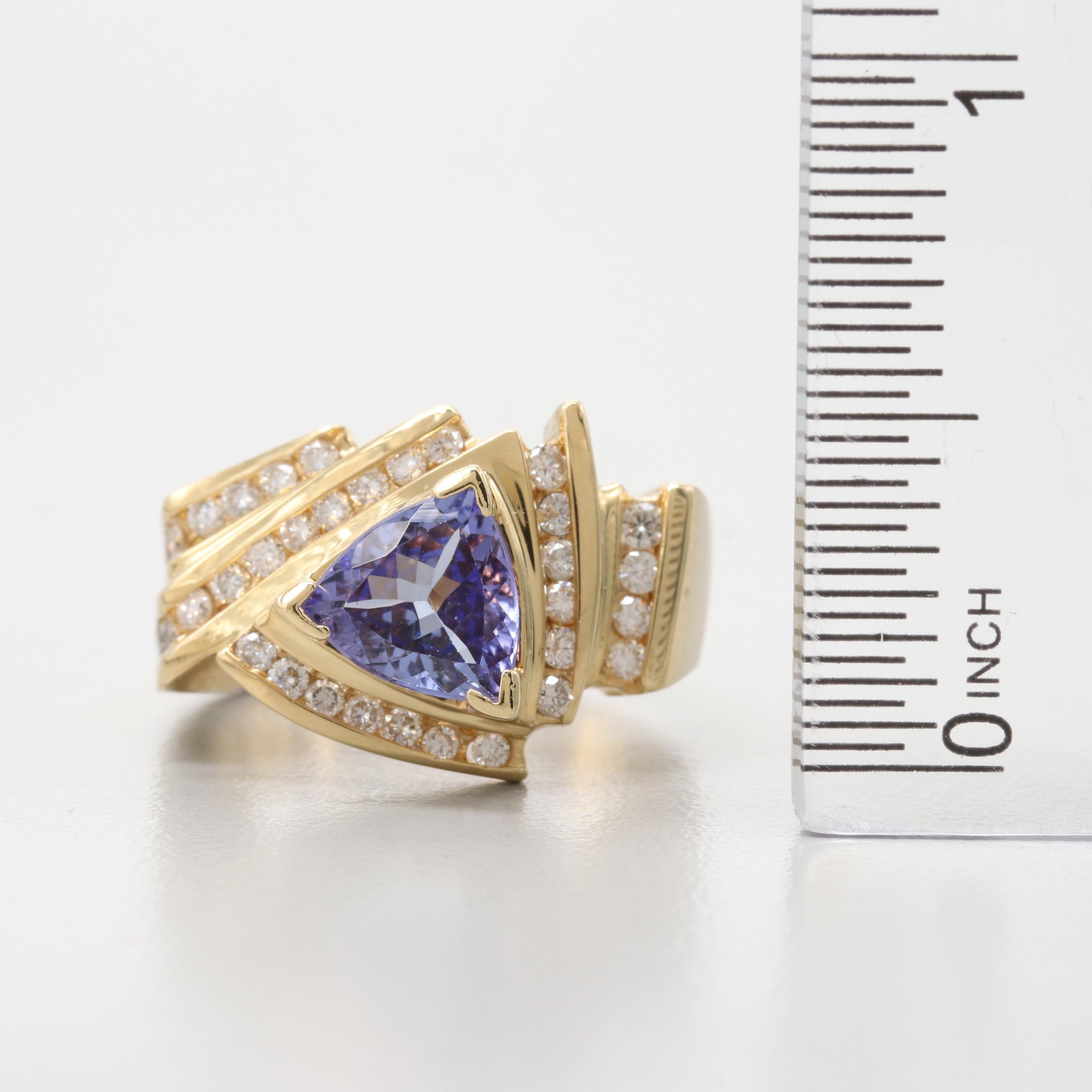 Le Vian 18K Yellow Gold Tanzanite and Diamond Ring