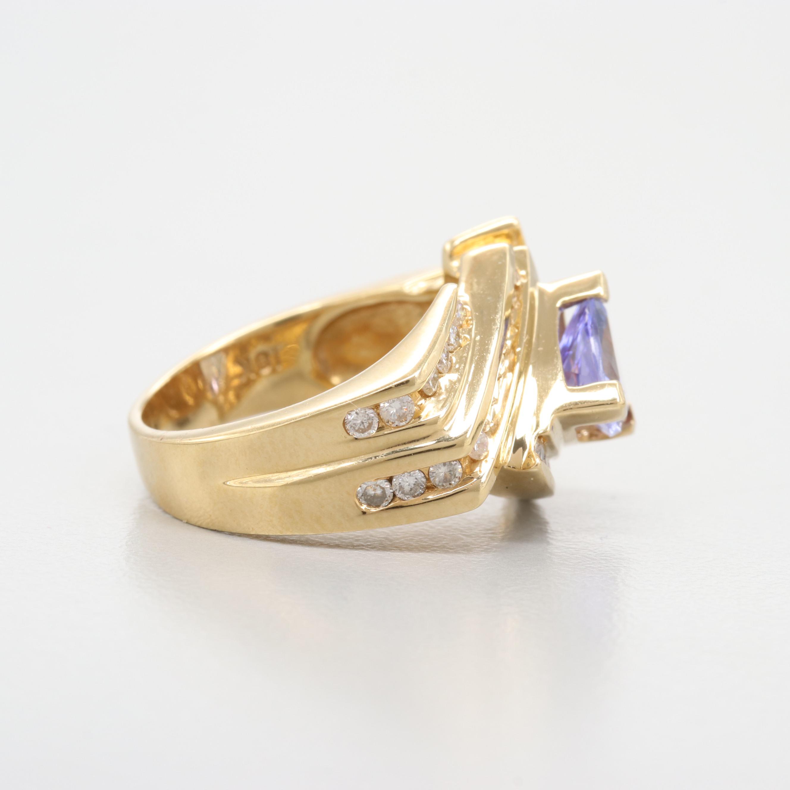 Le Vian 18K Yellow Gold Tanzanite and Diamond Ring