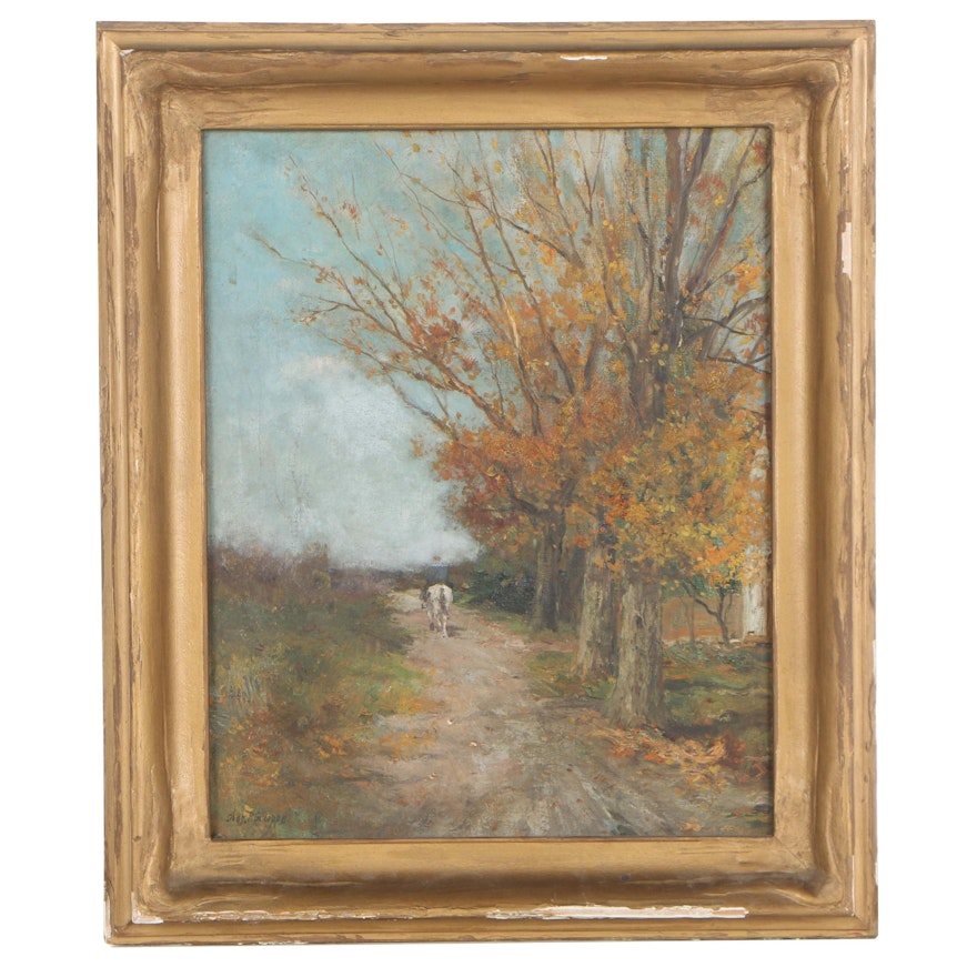 Charles P. Gruppe Early 20th Century Oil Painting on Canvas