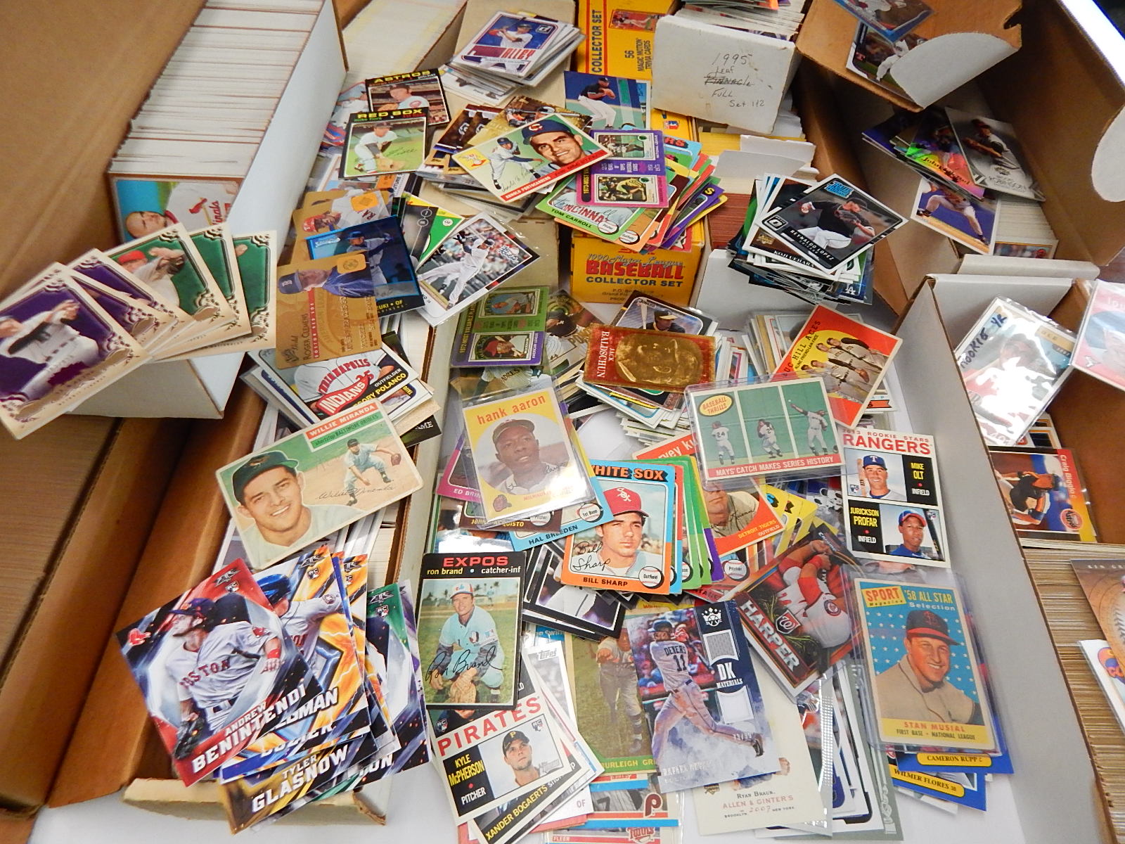 Large Baseball Card Collection with Full and Partial Sets