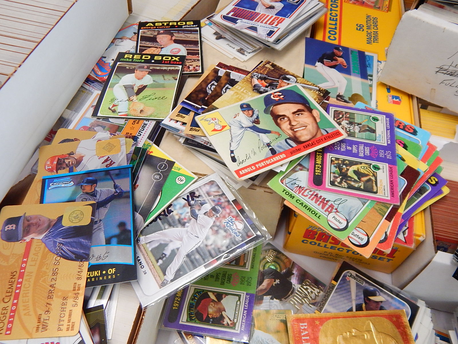 Large Baseball Card Collection with Full and Partial Sets