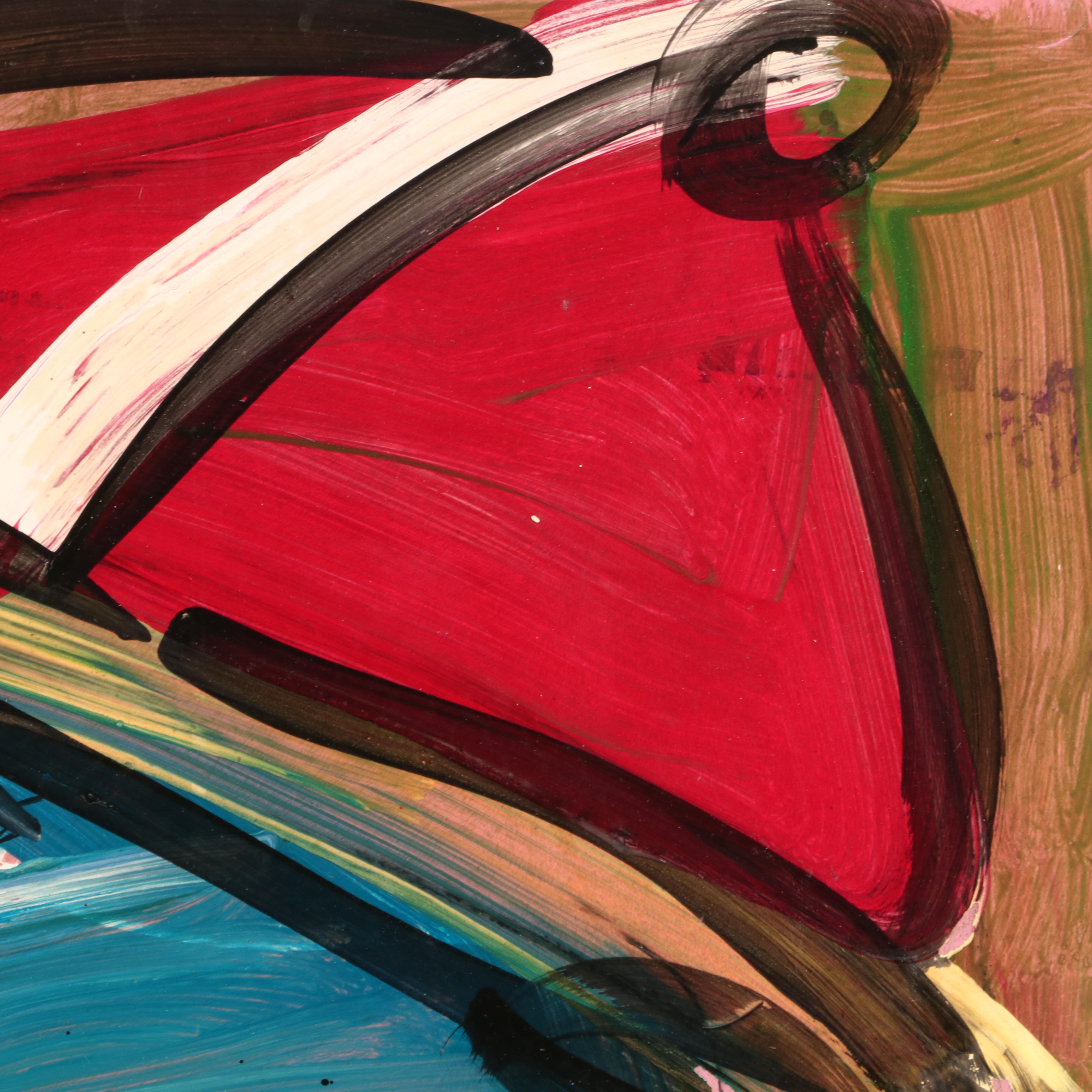 Peter Keil 1985 Oil on Board Portrait Painting "Lucky Woman"