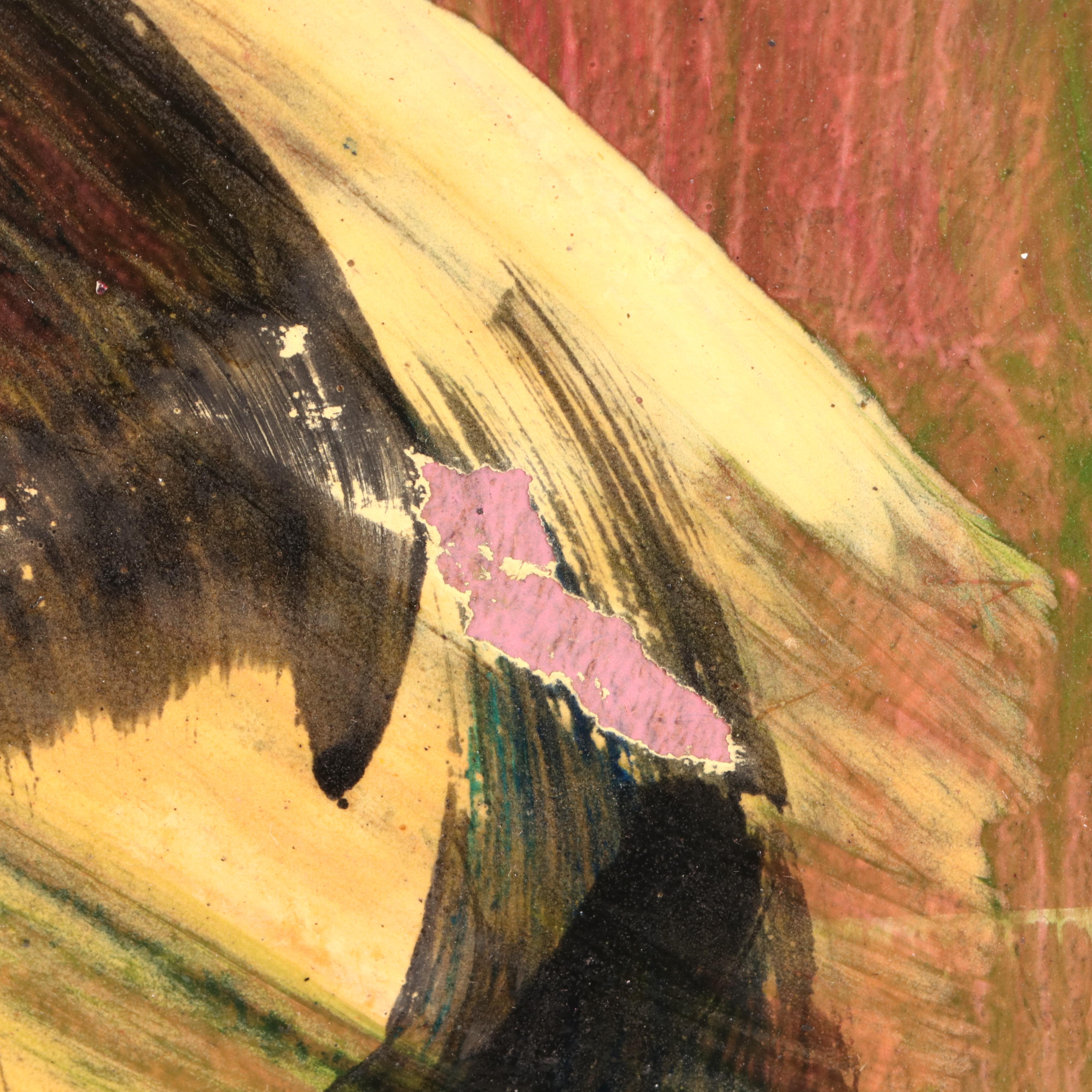 Peter Keil 1985 Oil on Board Portrait Painting "Lucky Woman"