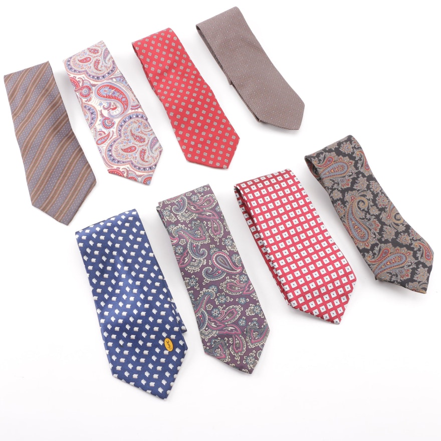 Men's Designer Silk Neckties including Giorgio Armani and Brooks Brothers