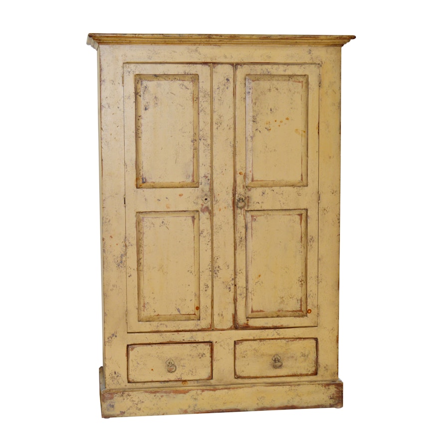 Distressed Painted Wood Cabinet by Habersham Plantation, 21st Century